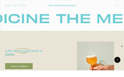 Brewery Hero Page Design branding graphic design squarespace development typography web design