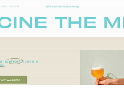 Brewery Hero Page Design branding graphic design squarespace development typography web design