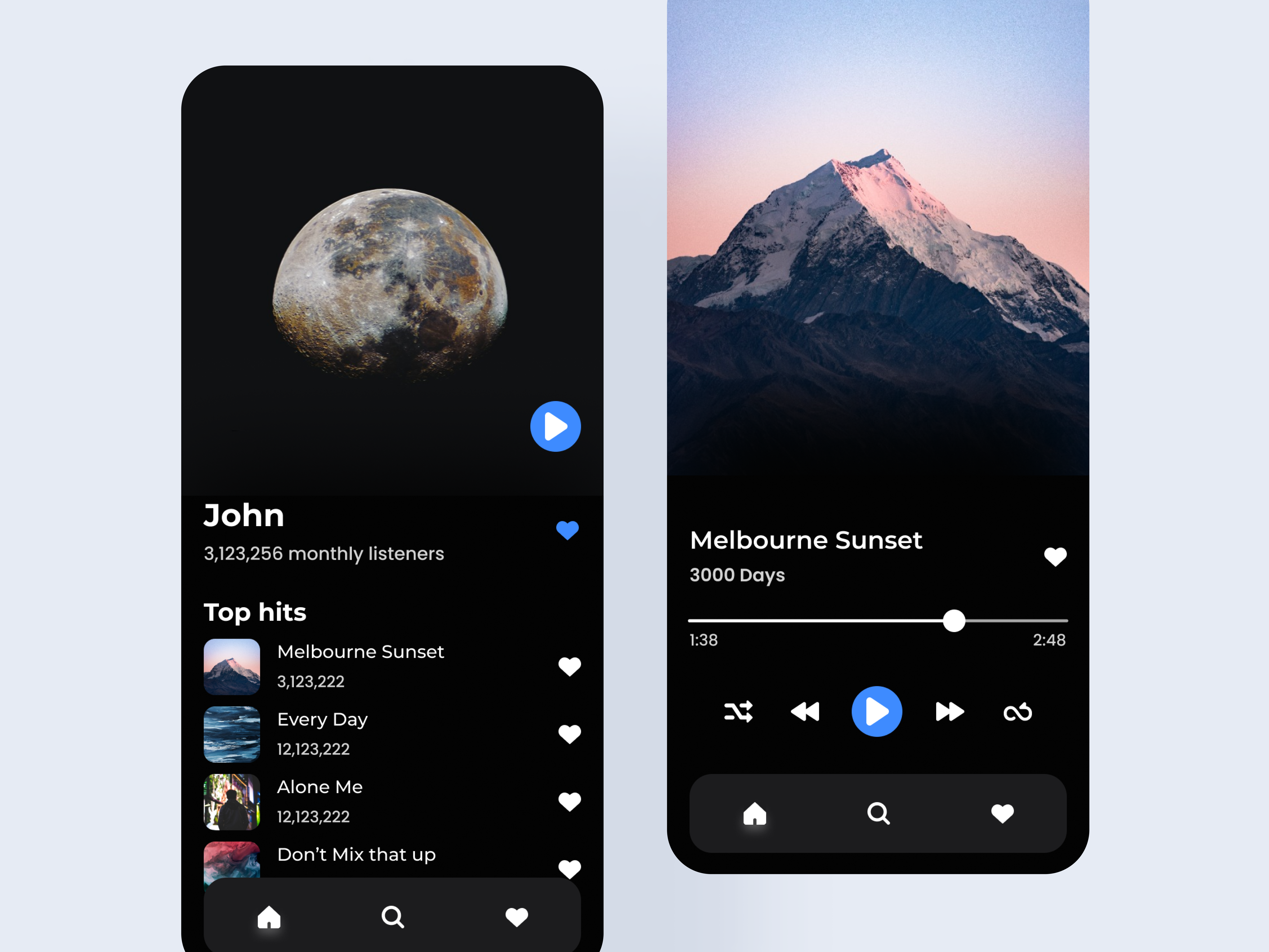 Music On App UI Design adobe xd android app design branding design designing figma freelancer illustration inspiration music app ui ui design ui design concept ui ux designer uiux user experience user interface design web design