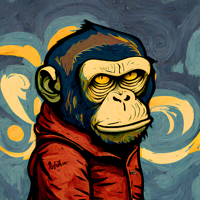 Graffiti Monkey Boss (Vincent van Gogh style) animal ape design digitalart graphic design illustration monkey