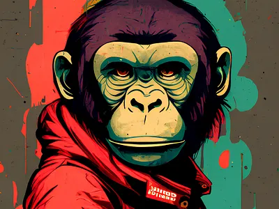 Graffiti Monkey Boss animal ape design digitalart graphic design illustration monkey