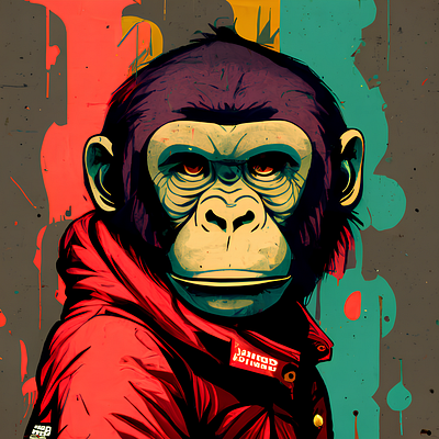 Graffiti Monkey Boss animal ape design digitalart graphic design illustration monkey