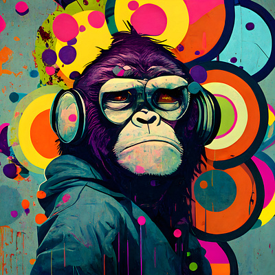 Graffiti Monkey Boss (Pop Art) animal ape design digitalart graphic design illustration monkey