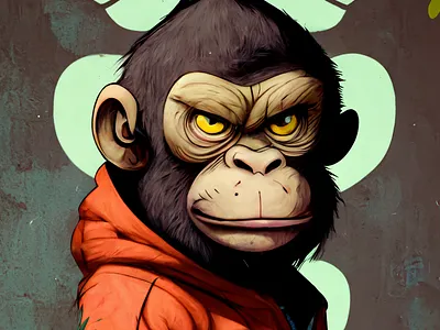 Graffiti Monkey Boss (Anime) animal ape design digitalart graphic design illustration monkey