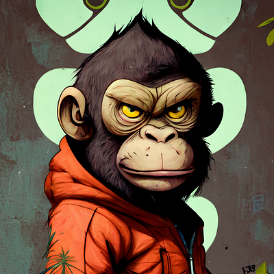 Graffiti Monkey Boss (Anime) animal ape design digitalart graphic design illustration monkey