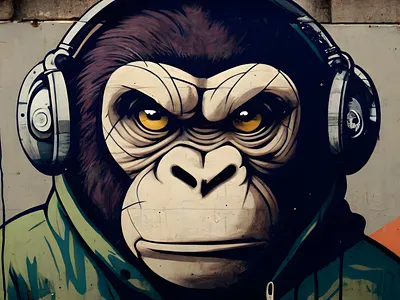 Graffiti Monkey Boss animal ape design digitalart illustration monkey