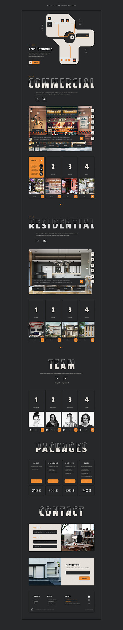 Architecture Studio Concept - UI 3d adobe photoshop app branding figma graphic design jitter landing pages design mobile app motion graphics prototype design renders ui