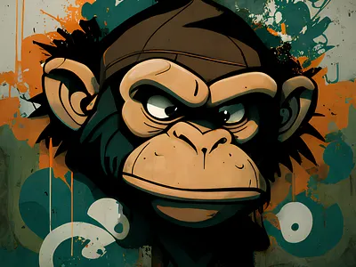 Graffiti Monkey Boss animal ape design digitalart graphic design illustration monkey
