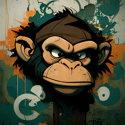Graffiti Monkey Boss animal ape design digitalart graphic design illustration monkey