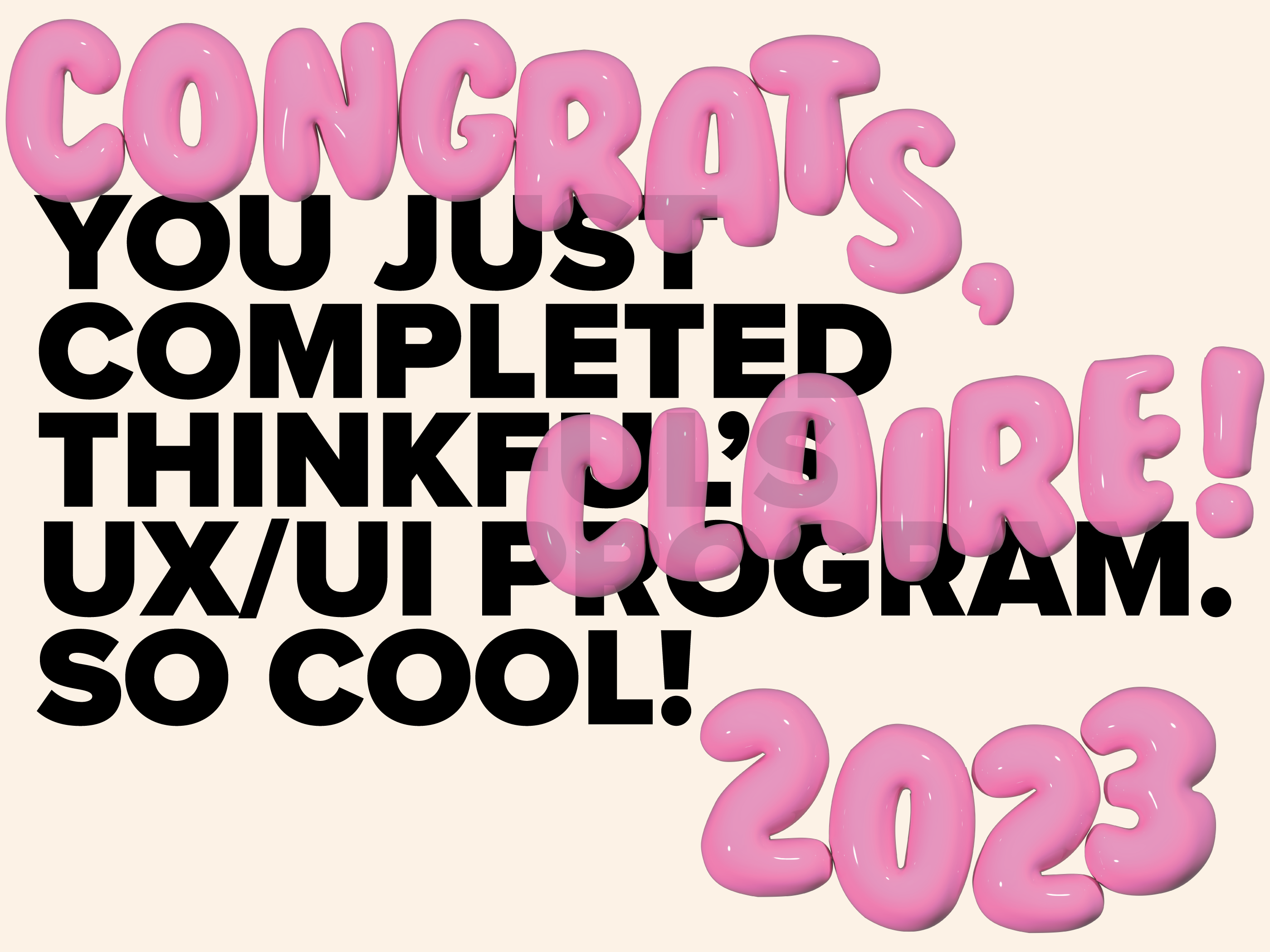 Example of Congrats to my design student, Claire!