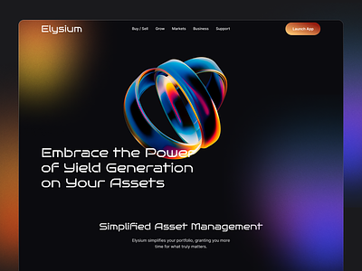 Elysium assets concept crypto design financial service style ui ux web3 website