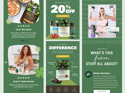 PlantFusion Email Design – Welcome Series email email design email designs email marketing green health klaviyo mailchimp mailchimp template nurition supplements