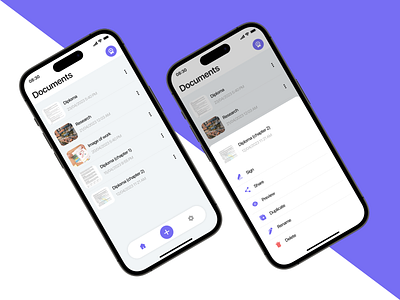 Document Editor Design app delete design document duplicate edit doc edit document etnocode ios mobile app mobile application rename share sign signature ui uikit design ux