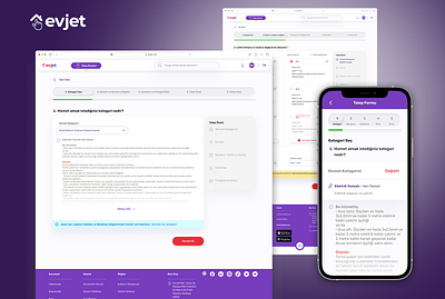 Evjet app design ui ux