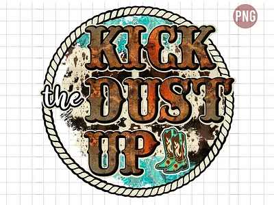 Kick The Dust Up country cowboy cowgirl kick the dust up leopard retro western