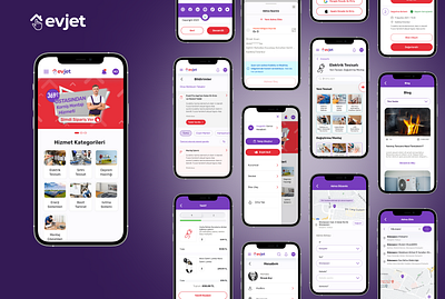 Evjet app design ui ux