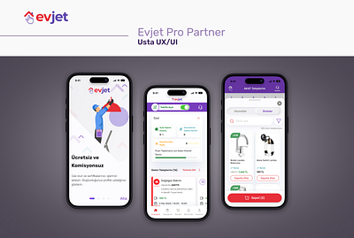 Evjet Pro Partner app design ui ux