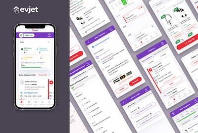 Evjet Pro Partner app design ui ux