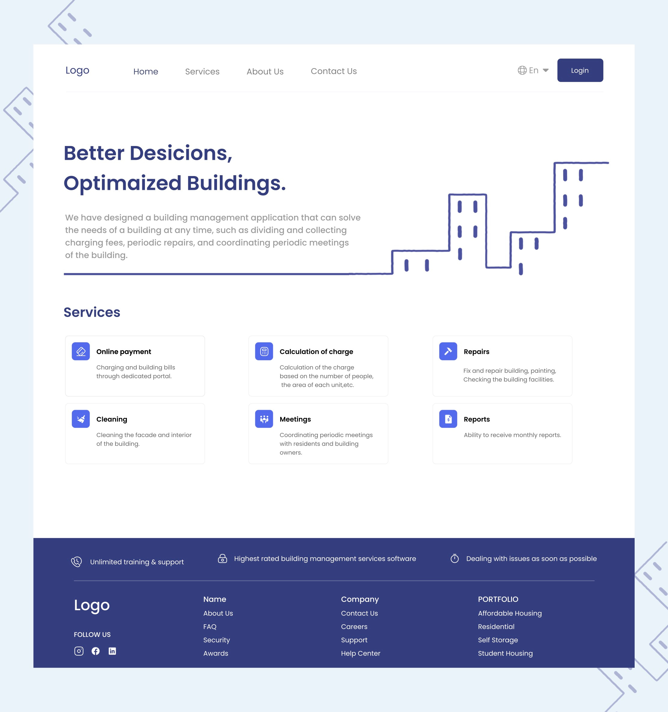 Building Services web design app design ui web