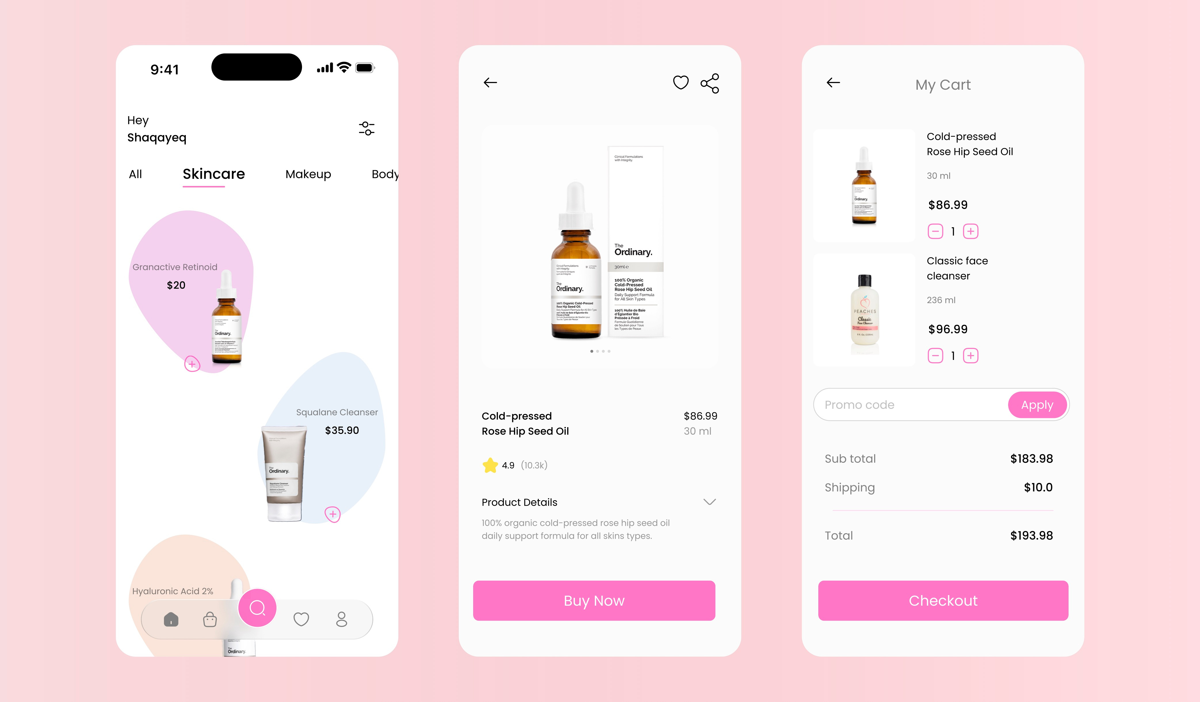 Beauty & Cosmetic App app beauty design ui