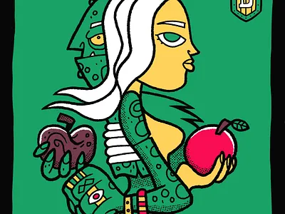 The Hag (Dungeon Drawing Dudes) apple beauty bright colors dnd dungeon fantasy game gaming girl gross hag halloween illustration procreate rotten rpg witch witchcraft