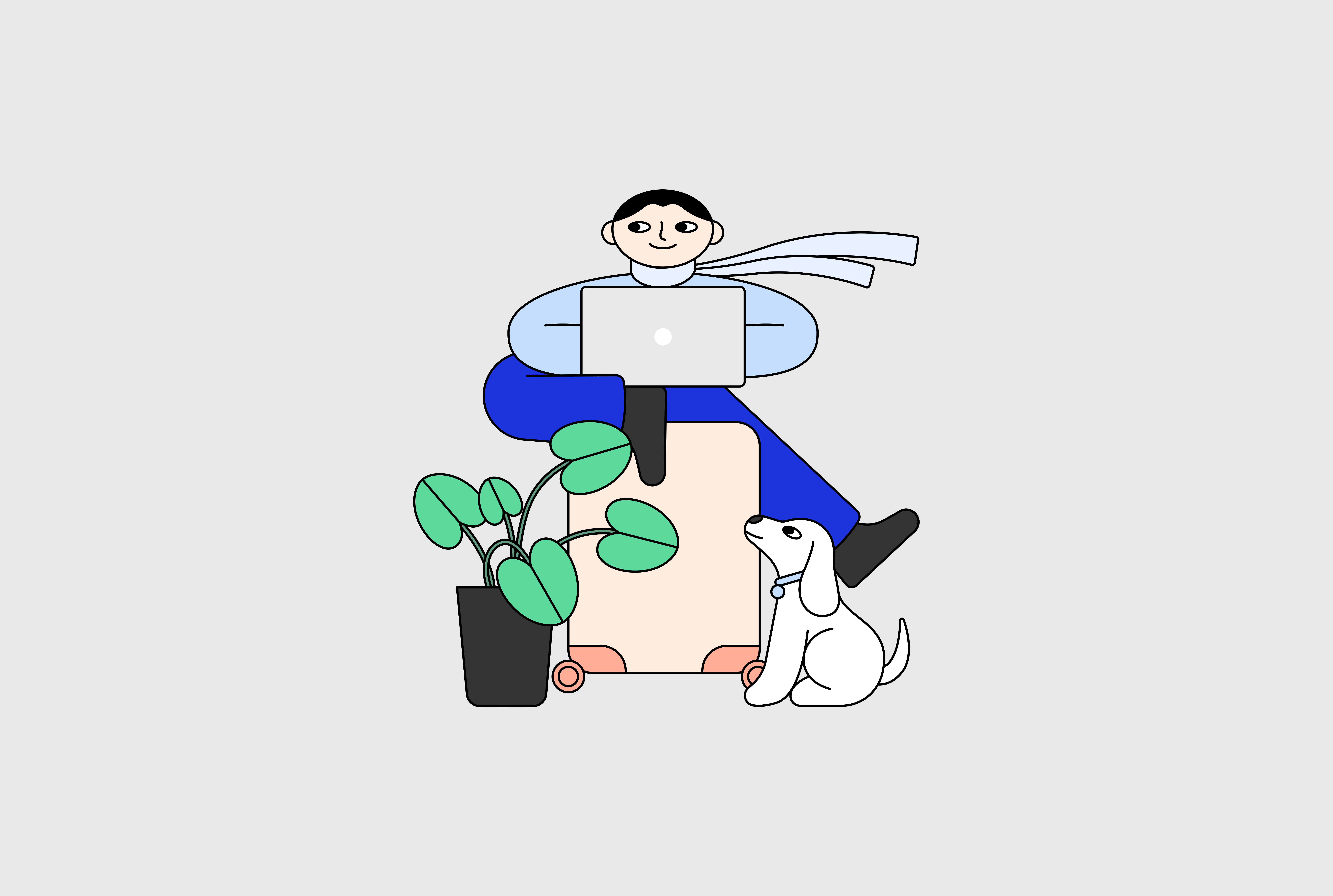 Away adobe illustrator anastasia sorokoumova character design design digital illustration it relocation technologies vector illustration