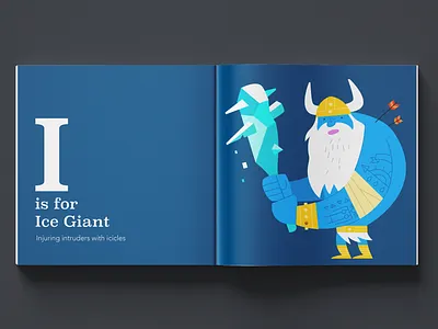 I is for Ice Giant (Dungeon Dudes Book) book bright colors children dnd dragons dungeon fantasy illustration kids rpg vector