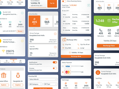 My BL (2019) analytics bangladesh data visualization design system mobile telecom telecommunication ui ux