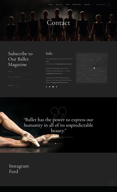 Ballet Contact Page blog customization design ecommerce elementor illustration logo ui website design wordpress