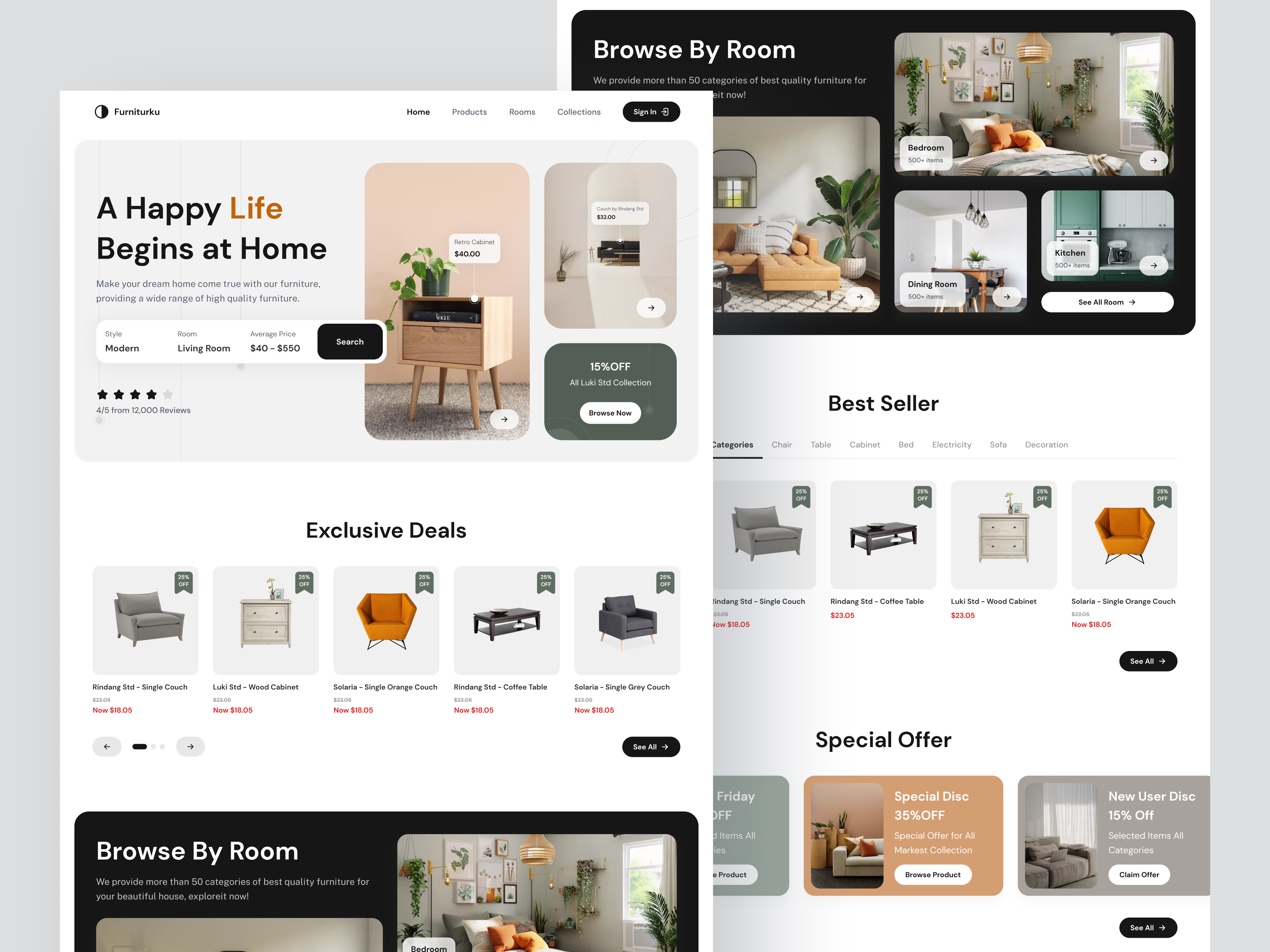 Furniturku - Furniture Website design furniture furniture landing page furniture website home landing page modern property ui ui design ui ux ui ux design uiux uiux design web web design website