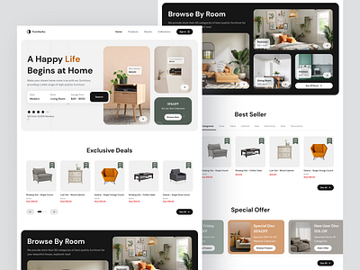 Furniturku - Furniture Website design furniture furniture landing page furniture website home landing page modern property ui ui design ui ux ui ux design uiux uiux design web web design website