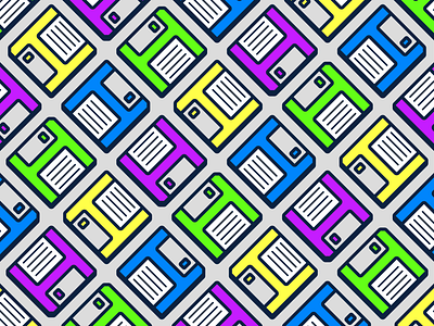 Floppy Tile disk diskette floppy illustration ilustracion mosaico patron pattern tile