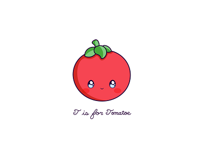 Day 136-356 T is for Tomatoe cute design fruit kawaii tomatoe vector