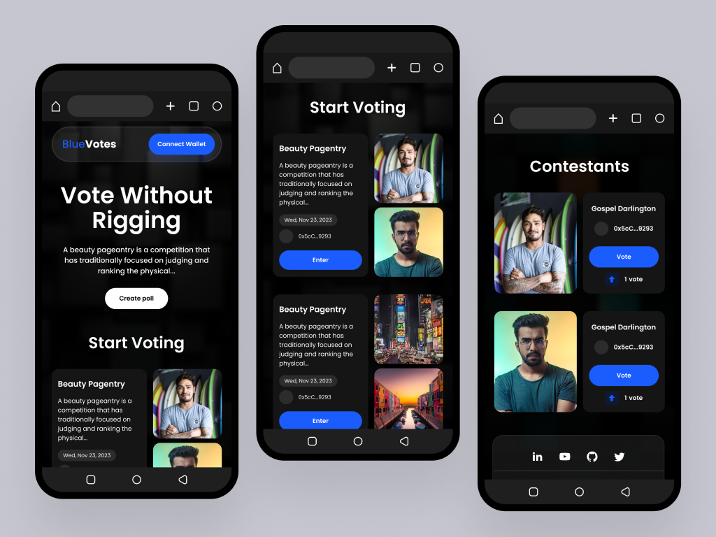 Voting/Election/Poll DApp clean creative dapp design election figma mobile mobile app mobile daap poll saas ui ux voting