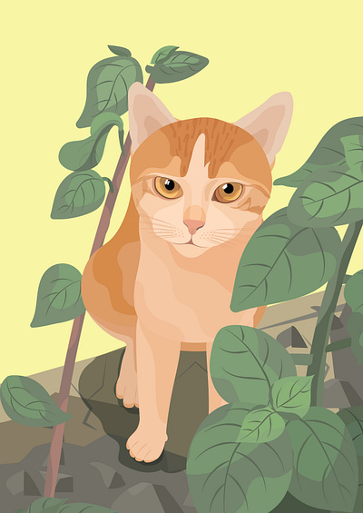Chiếc Mèo tên Cá - A cat named Fish design illustration vector