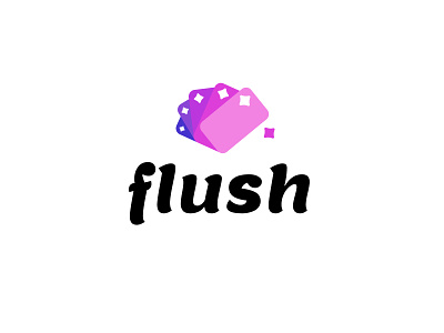 Flush bold branding cards flush game geometric logo logodesign mobile app modern poker stars