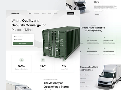 Logistic Landing Page 10amstudio cargo clean container container landing page expedition landing page logistic logistic website packing ship shipping shipping website testimonials warehouse web design