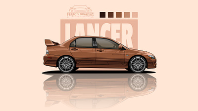 Mitsubishi Lancer Evo 9 automotive automotive design car car illustration design illustration vector vectorart
