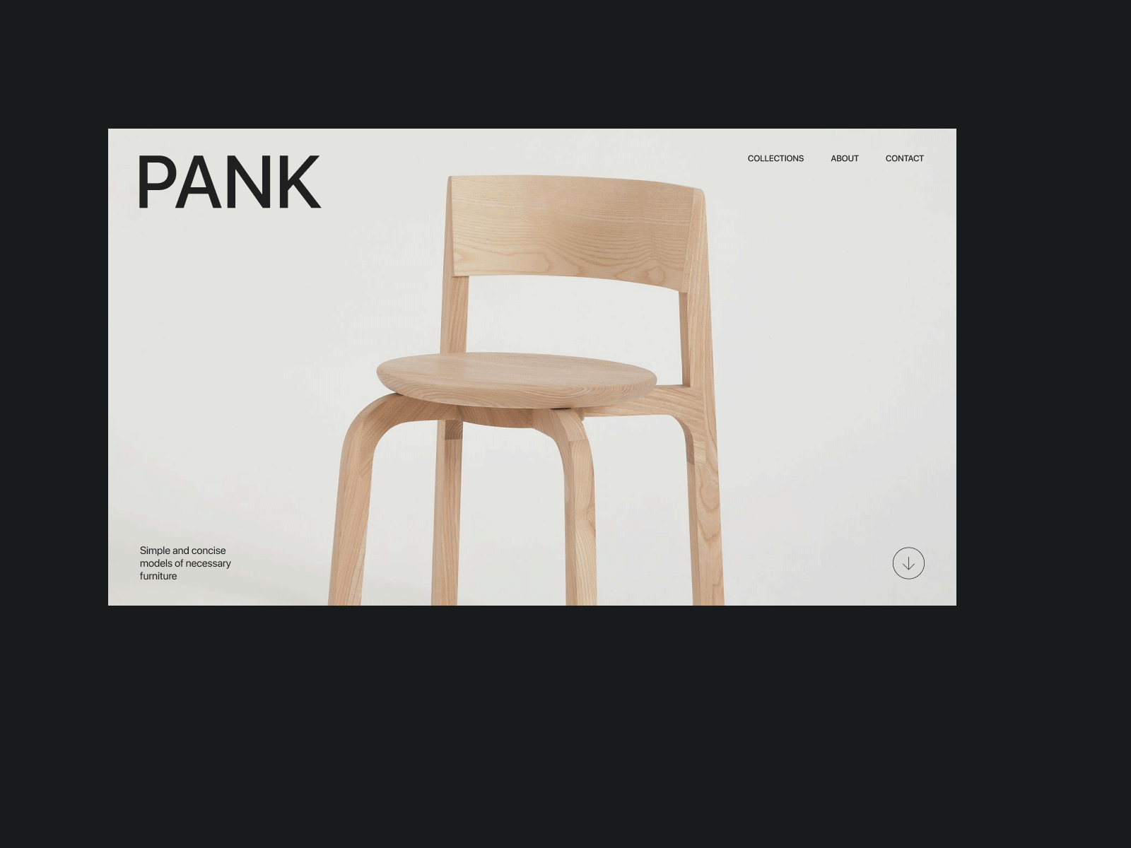 Pank Furniture Studio clean design designer e commerce furniture homepage interior minimalism portfolio store ui uiux ux