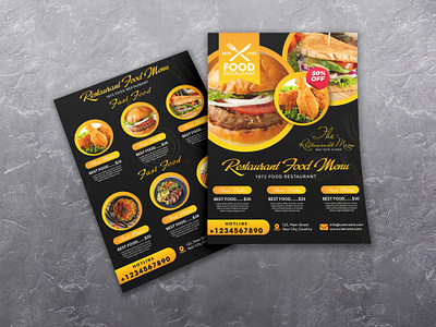 Fast Food Restaurant Menu Flyer design fast food flyer graphic design illustration kqdesigner kqfreelancer menu restaurant vector