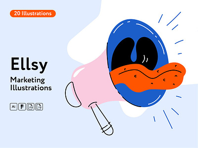 Ellsy Marketing Illustrations 3d animation app branding design graphic design illustration logo typography ui ux vector