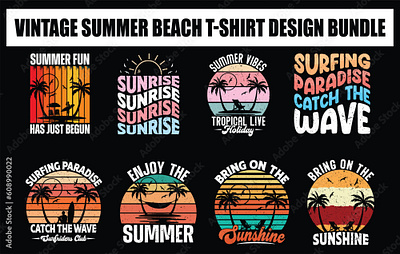 Summer new creative retro vintage t-shirt design bundle adobe illustrator cc clothing brand design funny shirt design graphic design illustration logo for t shirt summer summer funny t shirt summer retro vintage t shirt summer t shirt design summer t shirt design idea summer t shirt set t shirt design typography