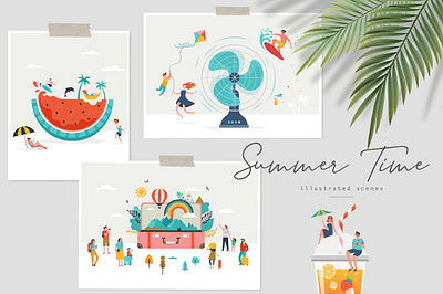 Summer Time - fun scenes app branding design graphic design illustration logo typography ui ux vector