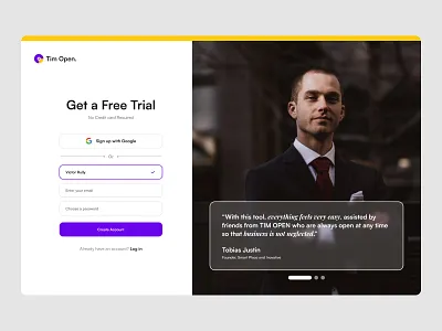 Sign Up page for Management App agency agency landing page business clean company creative agency dailyui design agency digital agency landing marketing agency minimalism modern portfolio saas seo agency signup studio ui webdesign