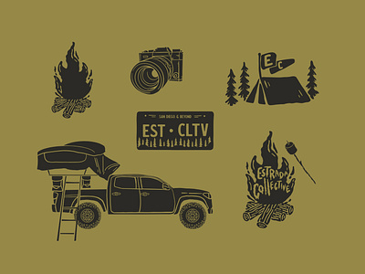 Estrada Collective Illustrations adventure big sur branding camping design drawing explore graphic design hiking illustration mountains national park nature outdoors photography wild