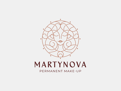 Martynova beauty character illustration logo logotype make up nature permanent woman