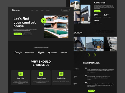 Cocal - Real estate Landing Page Website apartement architecture landing page properties property management property website real estate real estate landing page ui ux web design webpage website