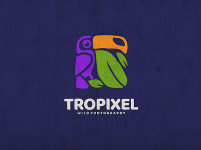 Tropixel bird logo brand branding design graphic design illustration logo logodesign logodesigns toucan toucan logo tropicalbird ui vector