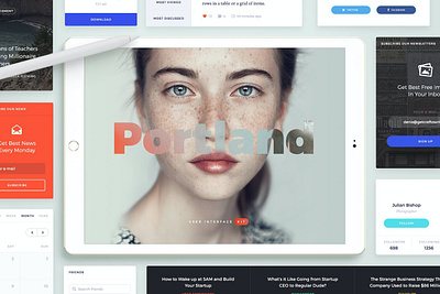 Portland UI Kit app application home page homepage interface ios landing landing page landingpage mobile mobile app ui ui kit uidesign user experience ux uxdesign web webdesign website