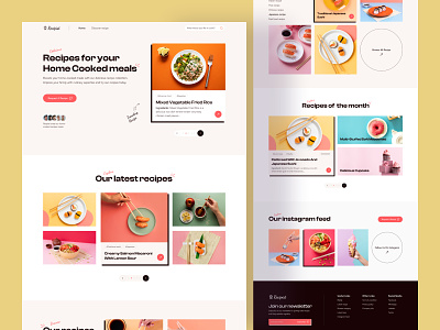 Recipist recipe listing landing page design chef chef portfolio lading clean cook tutorial website design drink fastfood food food app food delivery website food homepage design landing page modern product design recipe website restaurant ui ui ux web